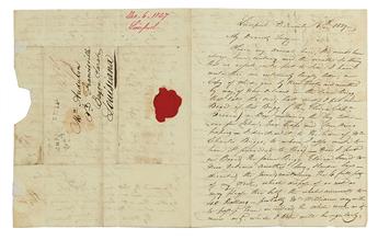 AUDUBON, JOHN JAMES. Autograph Letter, Signed, to his wife Lucy Bakewell Audubon,